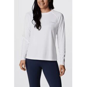 Columbia Women’s Long Sleeve Sun Tee Omni-Shade 50 UPF Rated White NWT
